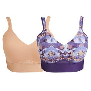 Rhonda Shear Molded Cup Bra with Mesh 2 Pack 1X